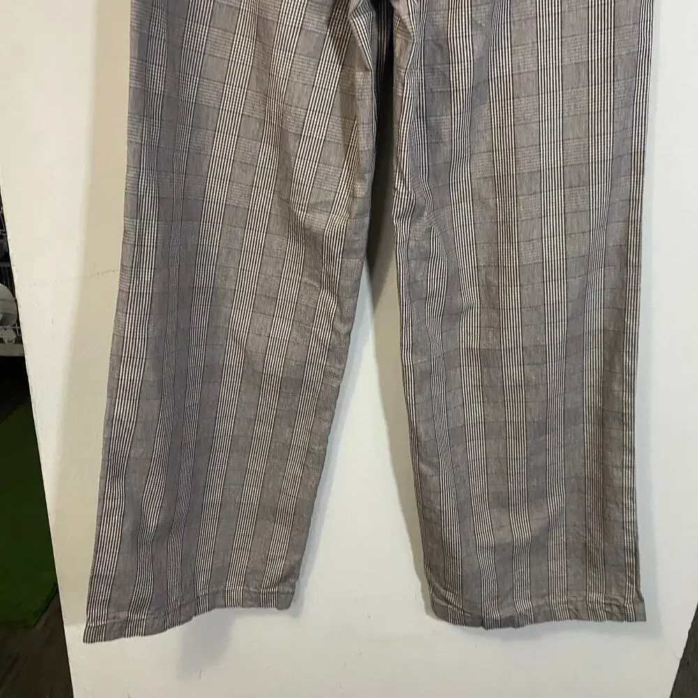 Dickies Relaxed Fit Glen Plaid Bakerhill Pant Brown Tan 100% Cotton Sz 6R - Picture 8 of 12